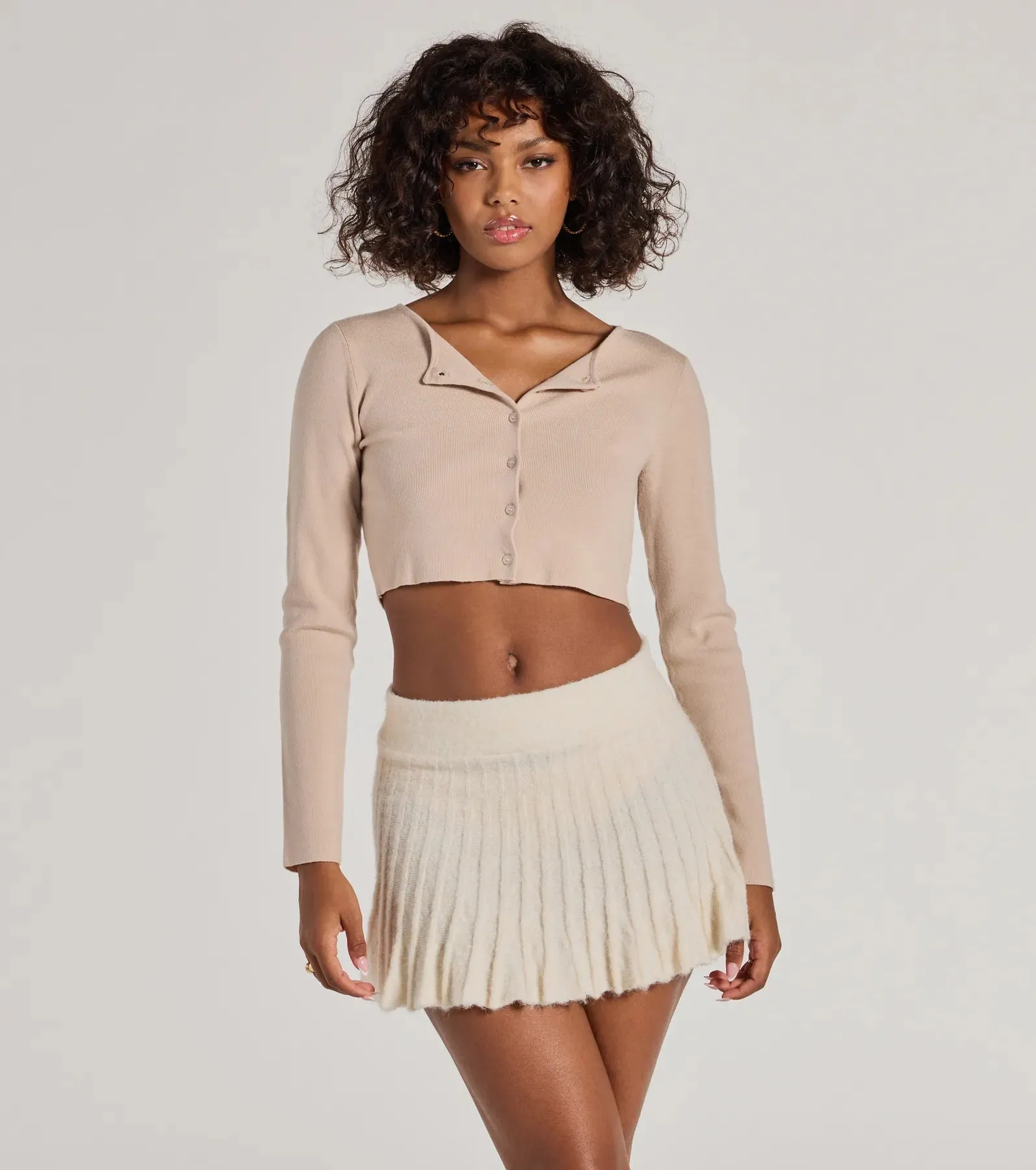 Preppy Charm Pleated Knit Mini Skirt sold by Windsor