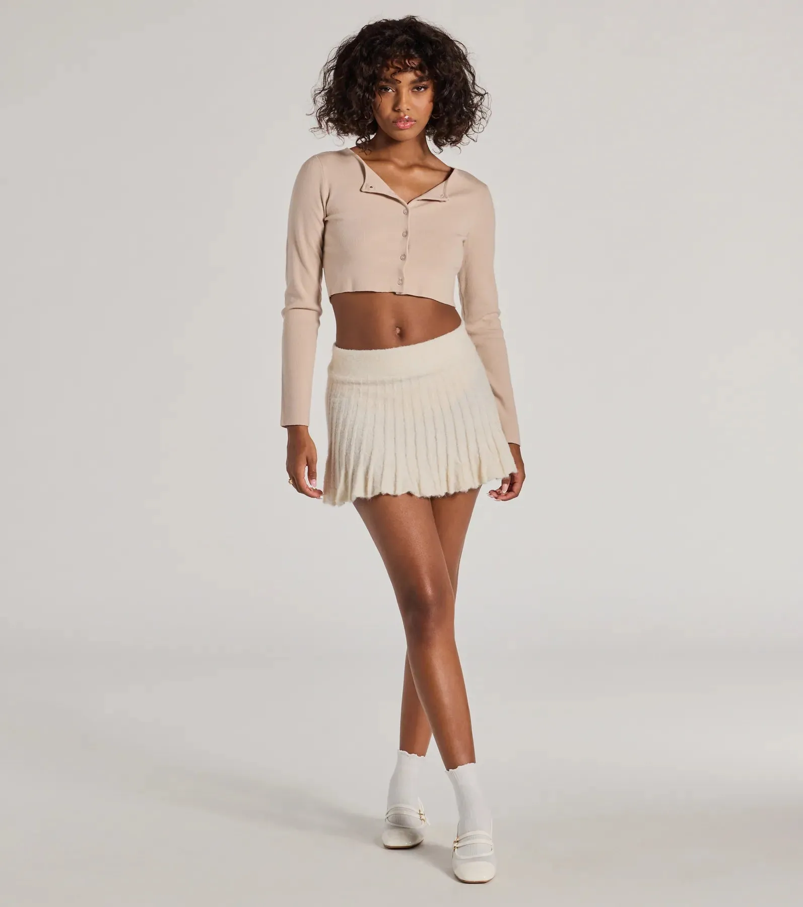 Preppy Charm Pleated Knit Mini Skirt sold by Windsor product image thumbnail 3