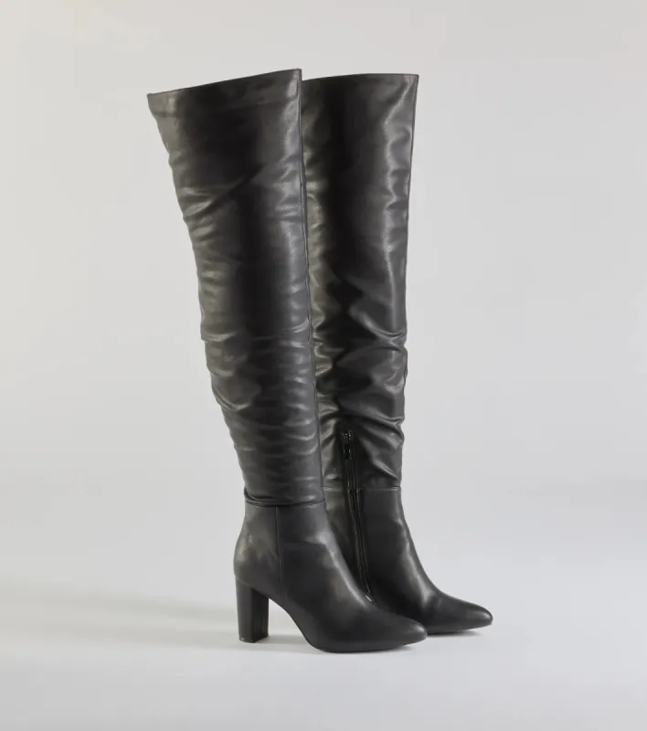 Trendy Strut Faux Leather Over-The-Knee Boots sold by Windsor