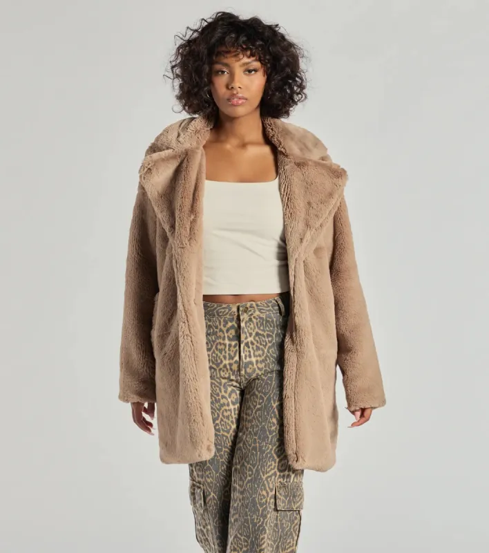 Luxe Layer Faux Fur Trench Coat sold by Windsor