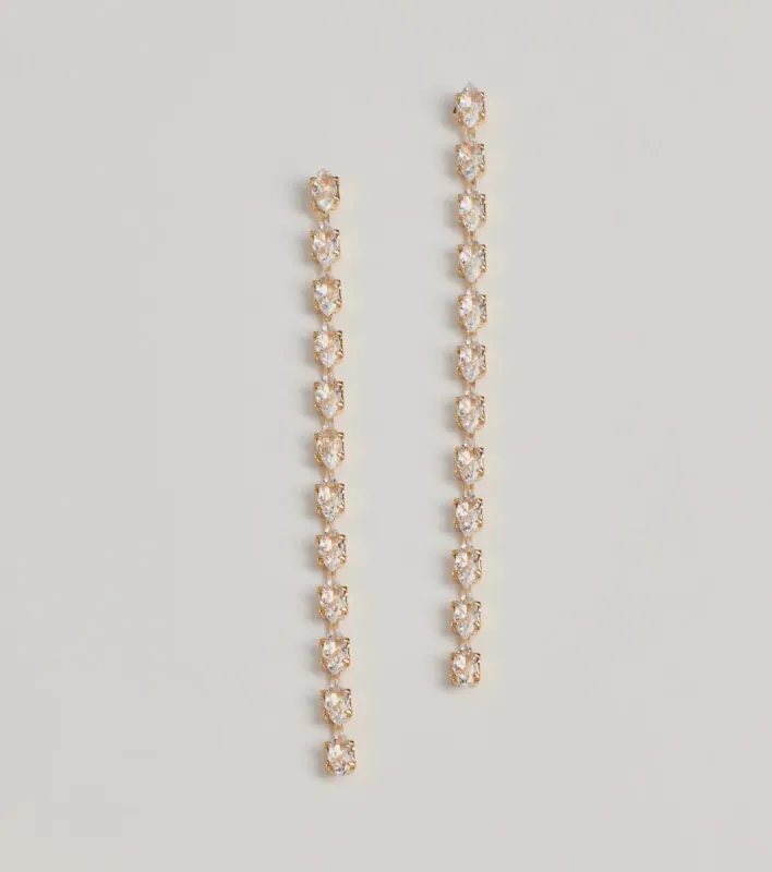 Stunning And Chic Rhinestone Linear Earrings sold by Windsor