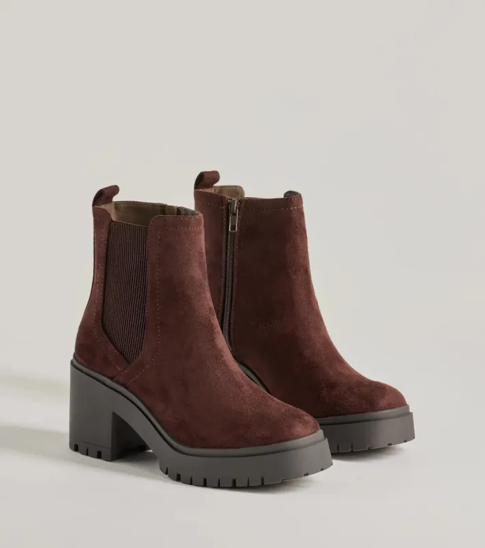 Stylishly Edgy Platform Block Heel Booties sold by Windsor