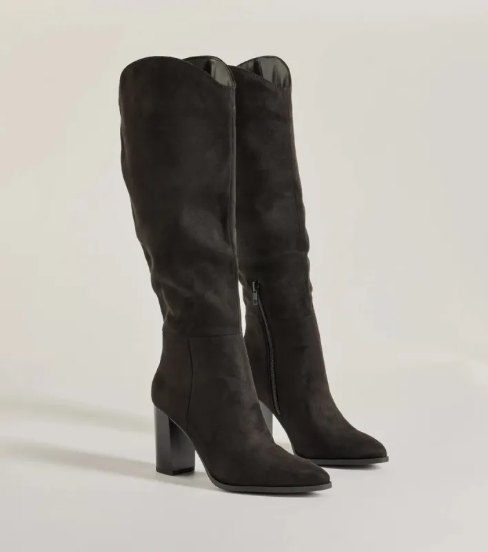 Chic Statement Faux Suede Knee-High Boots sold by Windsor
