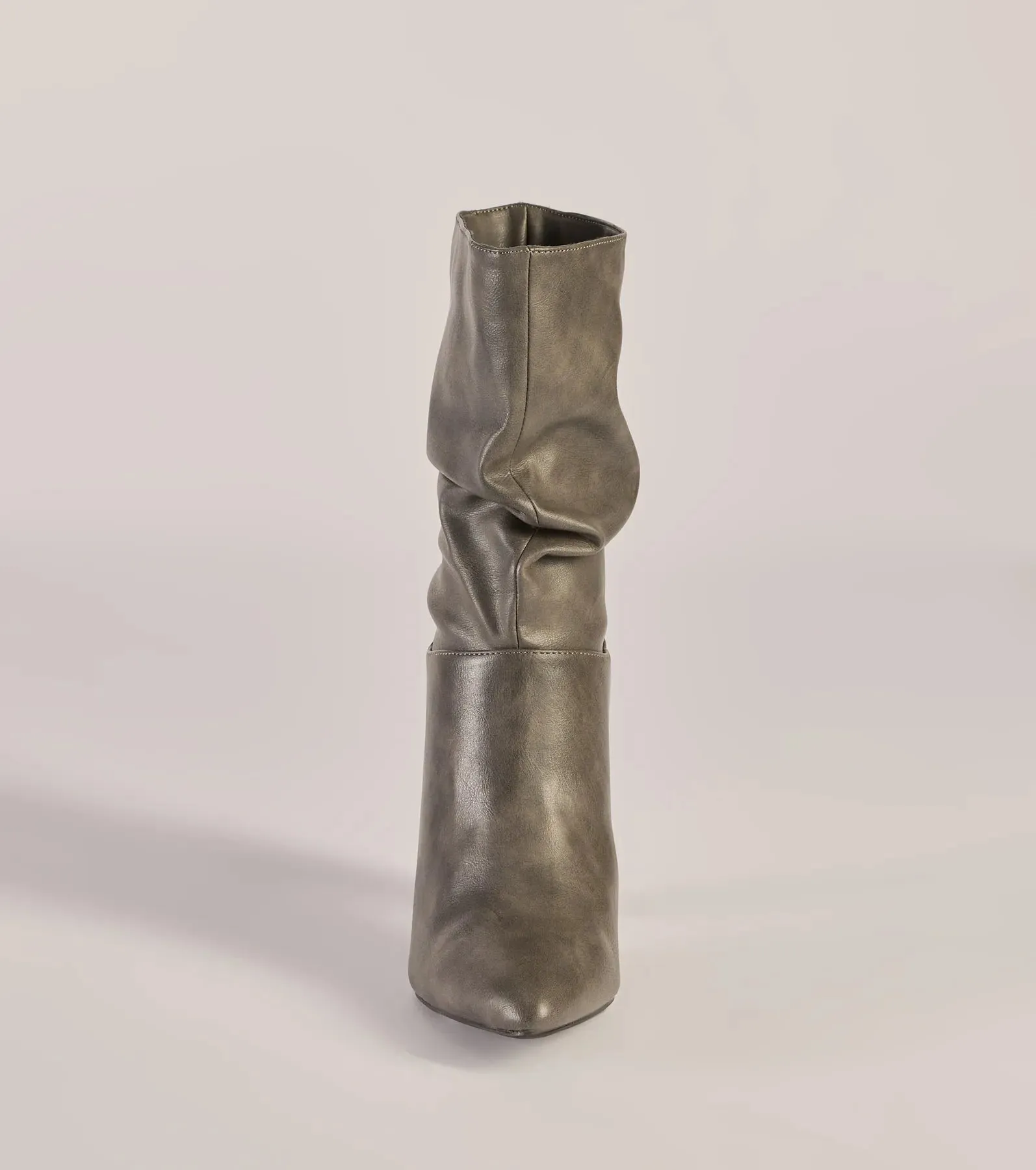 Trendy Scrunched Faux Leather Boots sold by Windsor product image thumbnail 3