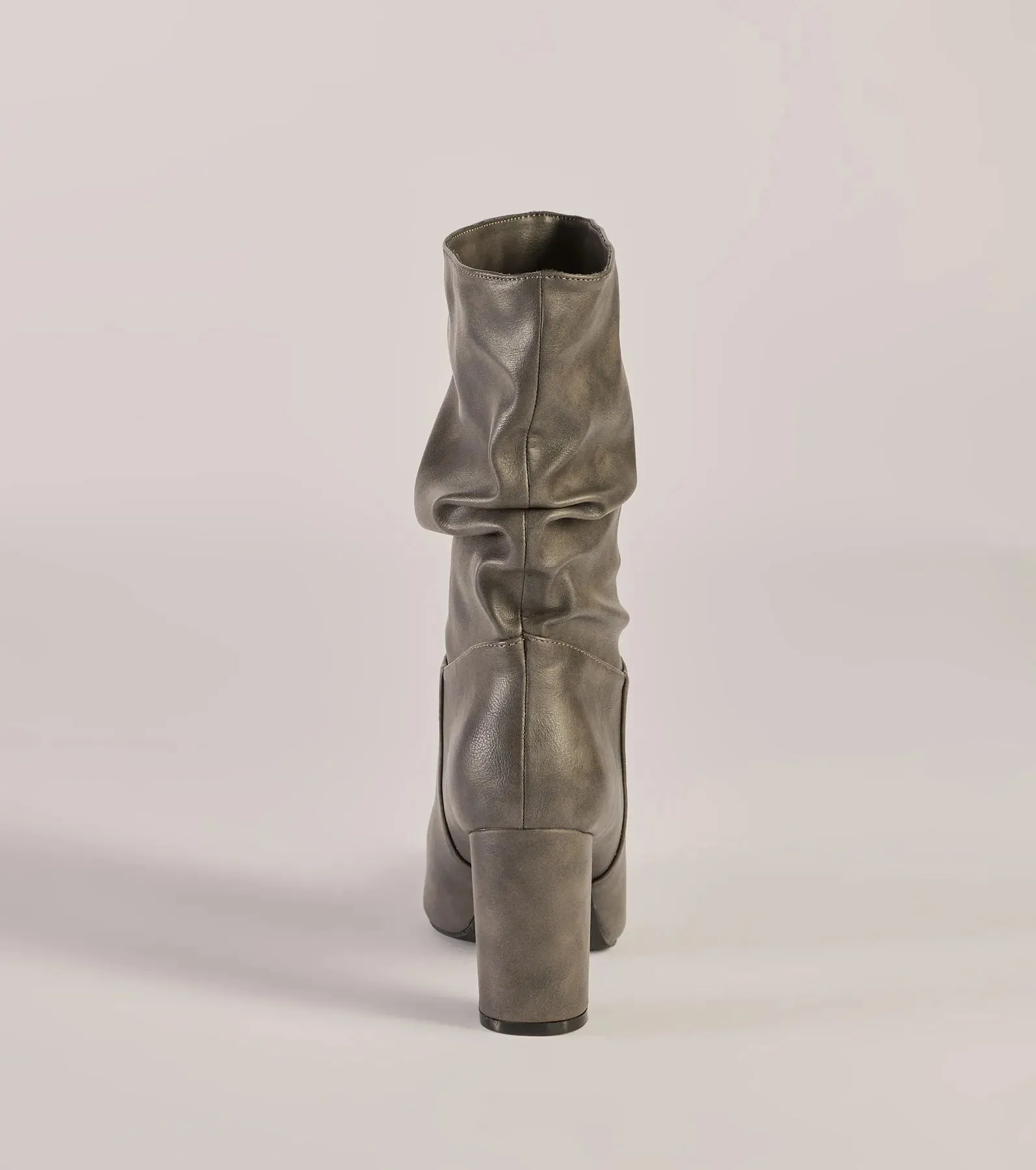 Trendy Scrunched Faux Leather Boots sold by Windsor product image thumbnail 4