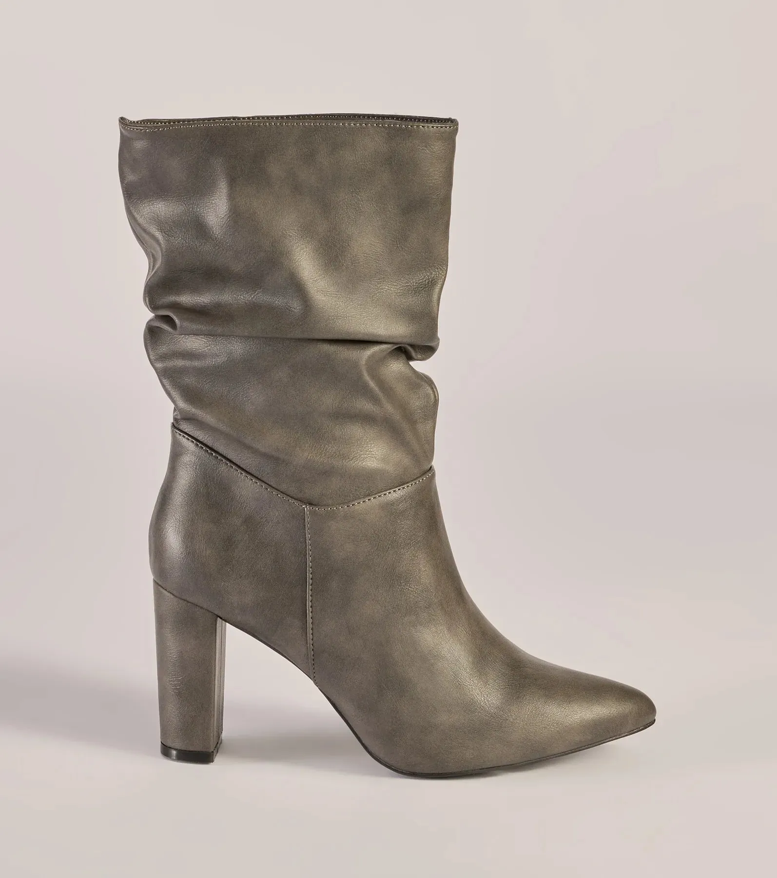 Trendy Scrunched Faux Leather Boots sold by Windsor product image thumbnail 2