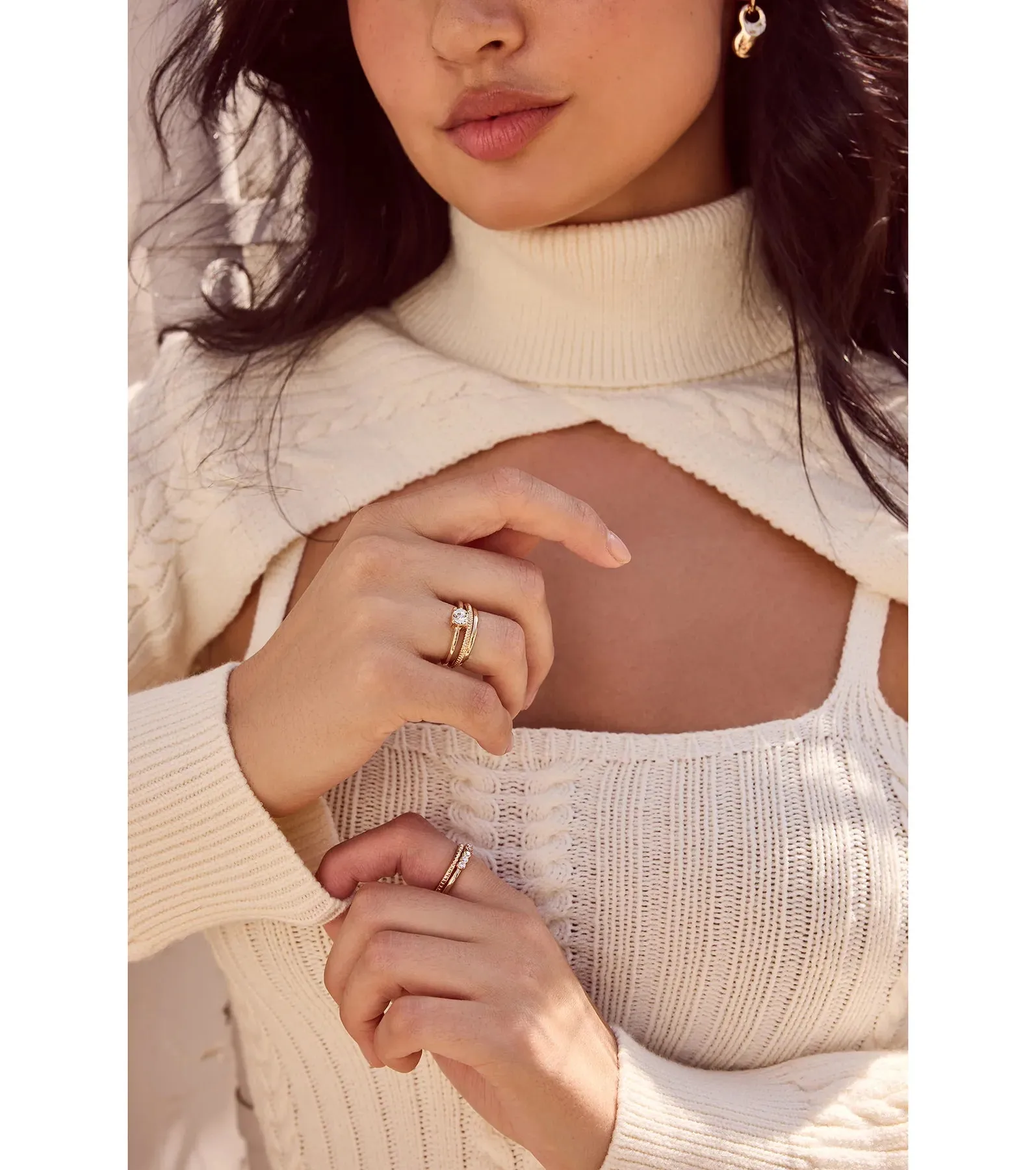 Dainty Shine Rhinestone Ring Four-Pack sold by Windsor product image thumbnail 2