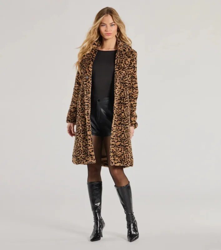 Fabulous Flair Leopard Faux Fur Trench Coat sold by Windsor