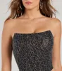 Sultry Shimmer Lurex Lace Strapless Corset Top sold by Windsor