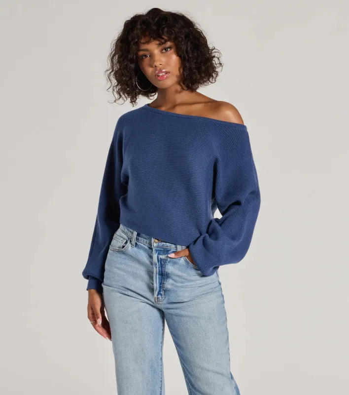 Cozy Cutie Ribbed Knit Boat Neck Sweater sold by Windsor