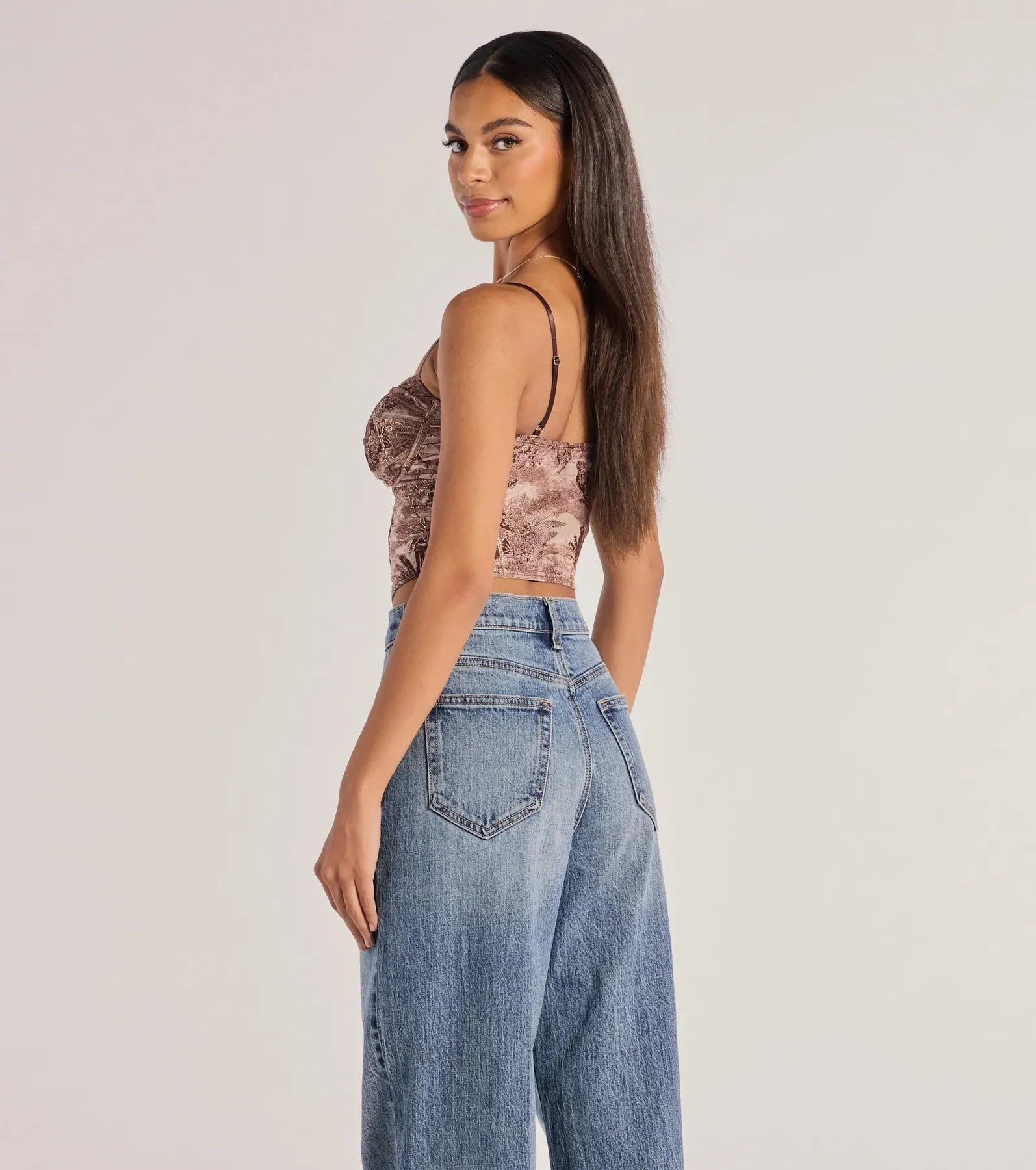 Stunning View Scenic Print Mesh Bustier Top sold by Windsor product image thumbnail 2