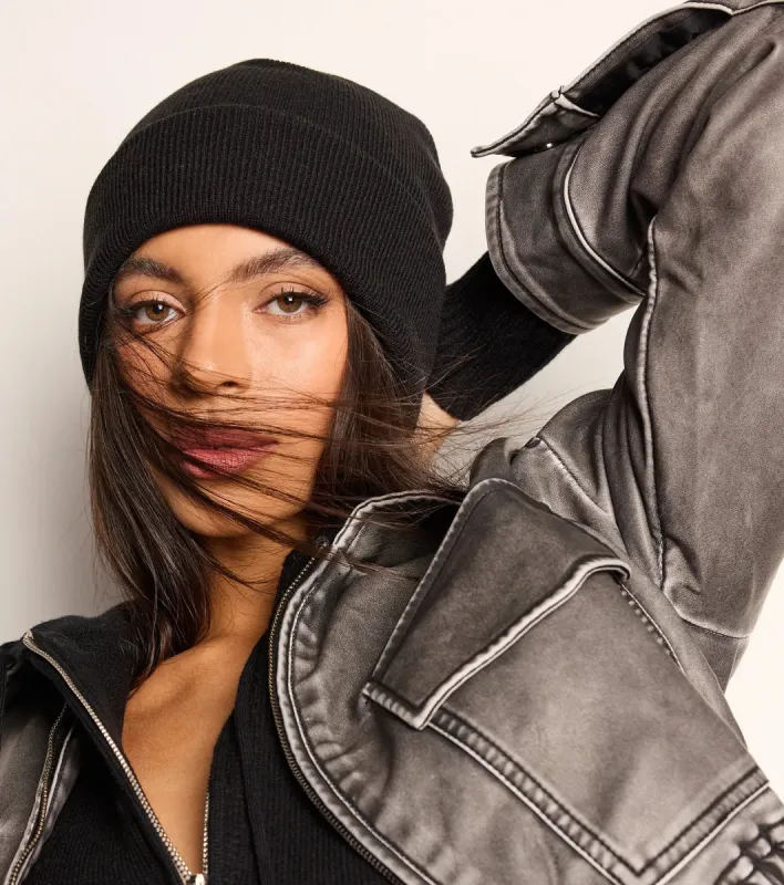 Casual Cozy Ribbed Knit Fold-Over Beanie sold by Windsor