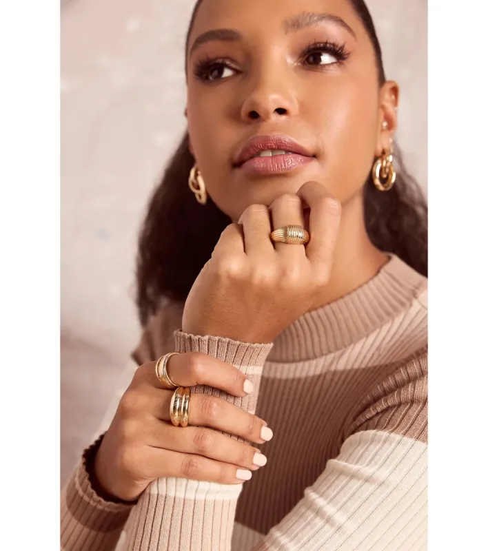 Chic Muse Statement Three-Pack Ring Set sold by Windsor