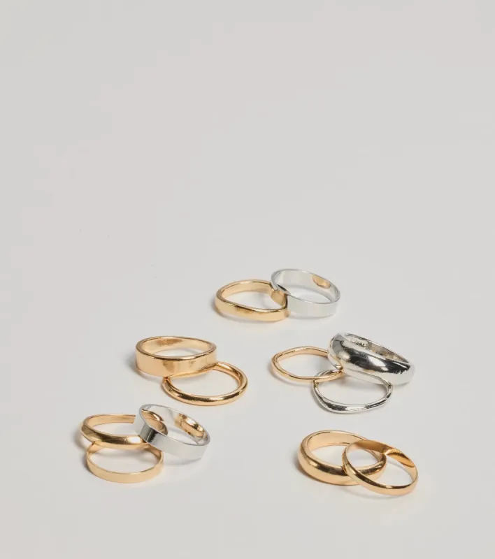 Trendy Mixed Metals Multi Ring Pack sold by Windsor