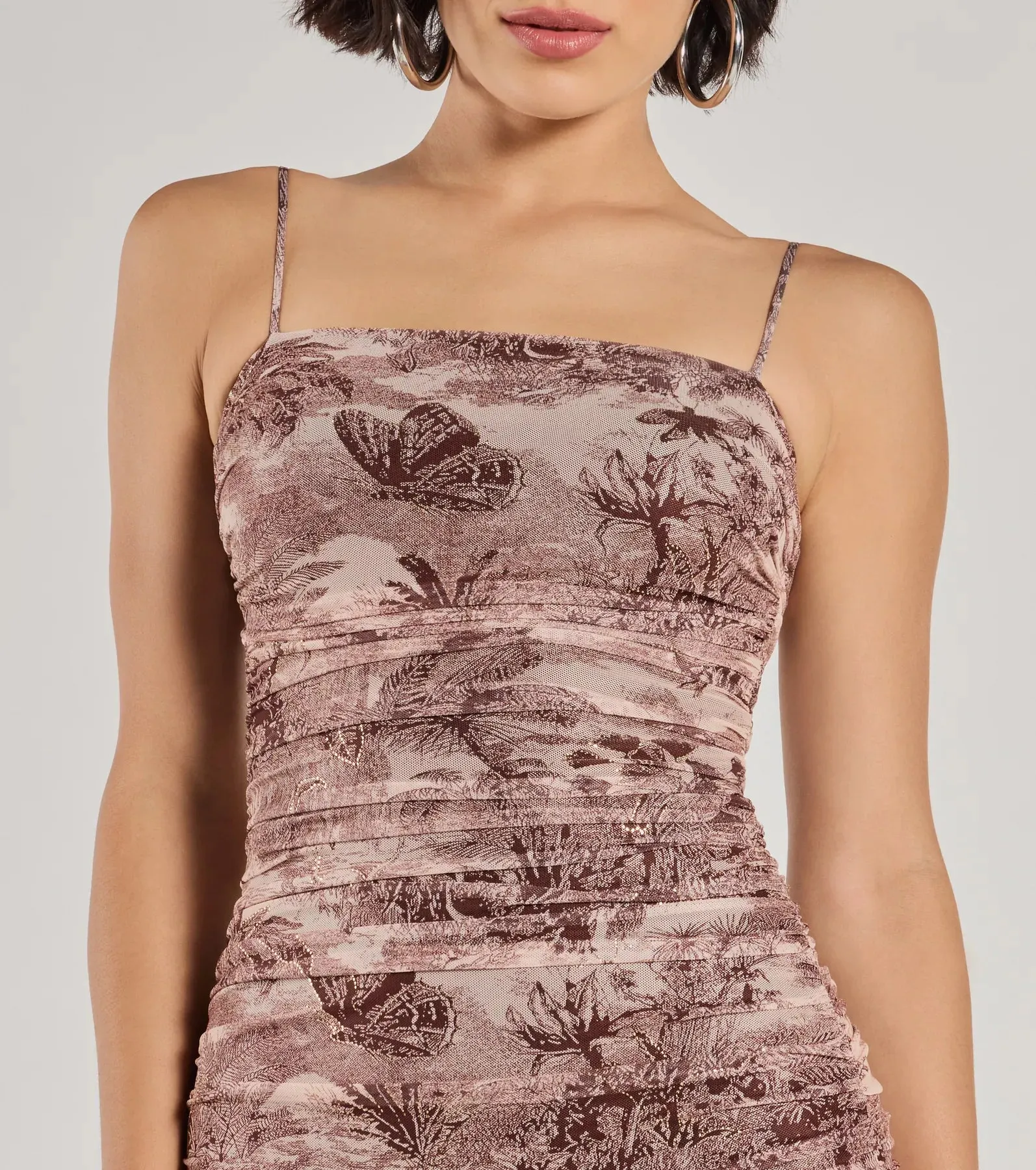 Stunning View Scenic Print Mesh Midi Dress sold by Windsor product image thumbnail 3