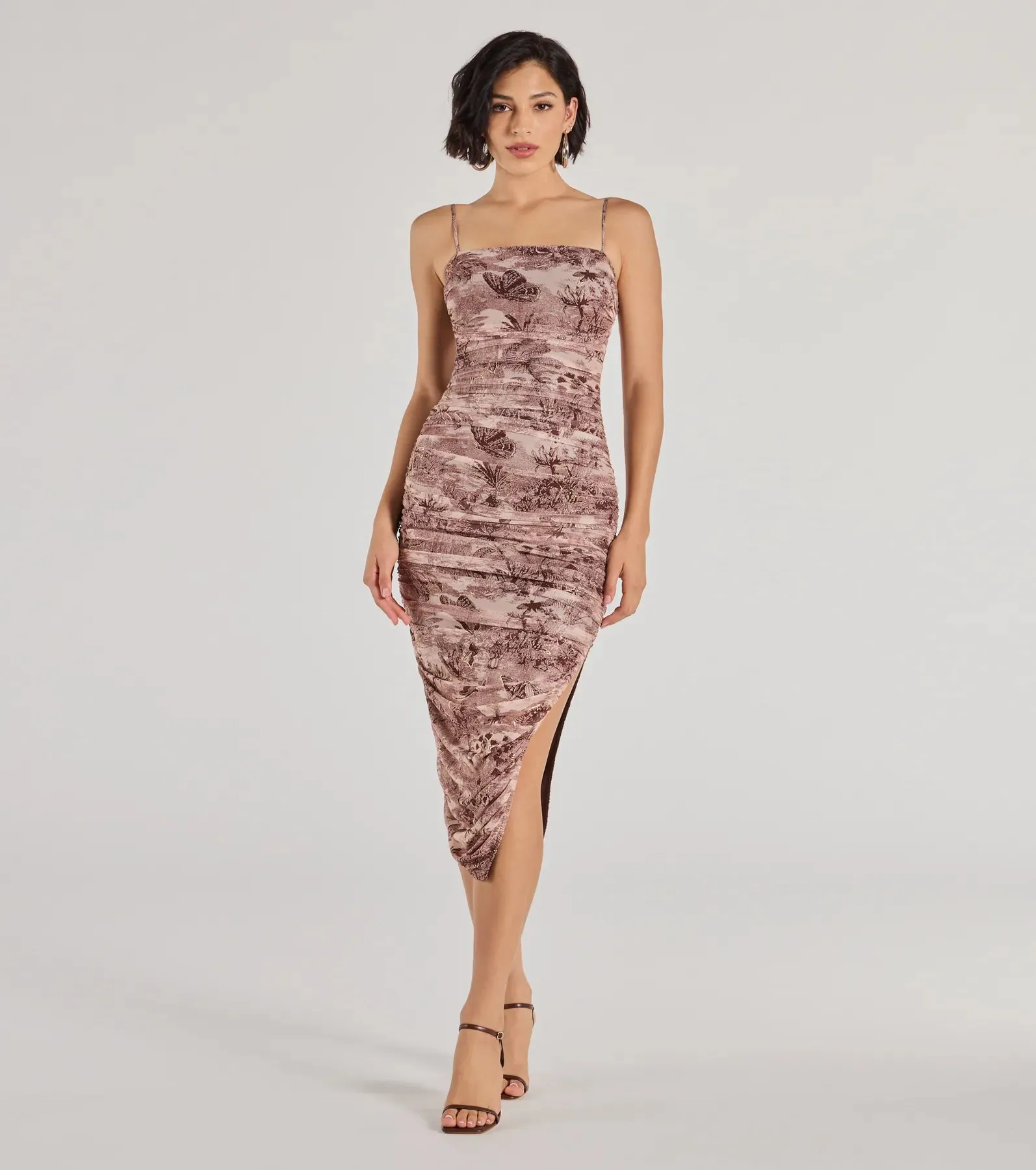 Stunning View Scenic Print Mesh Midi Dress sold by Windsor