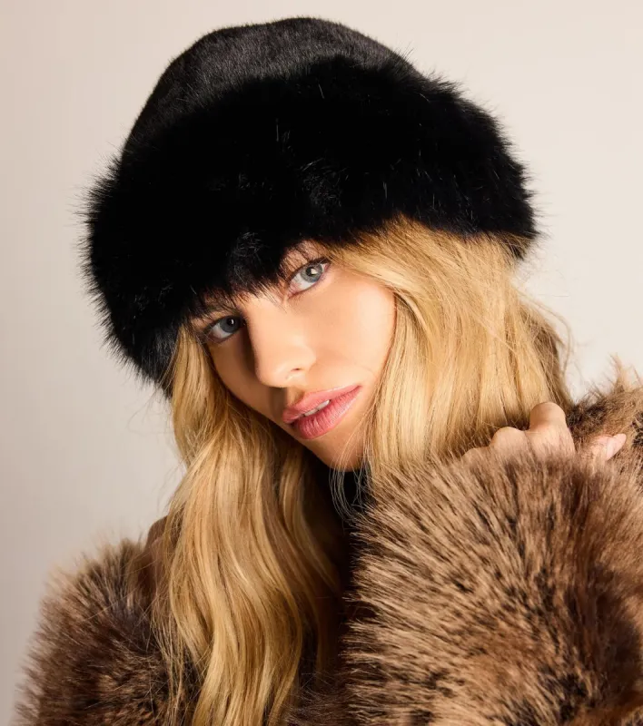 Cozy Glam Faux Fur Round Bucket Hat sold by Windsor