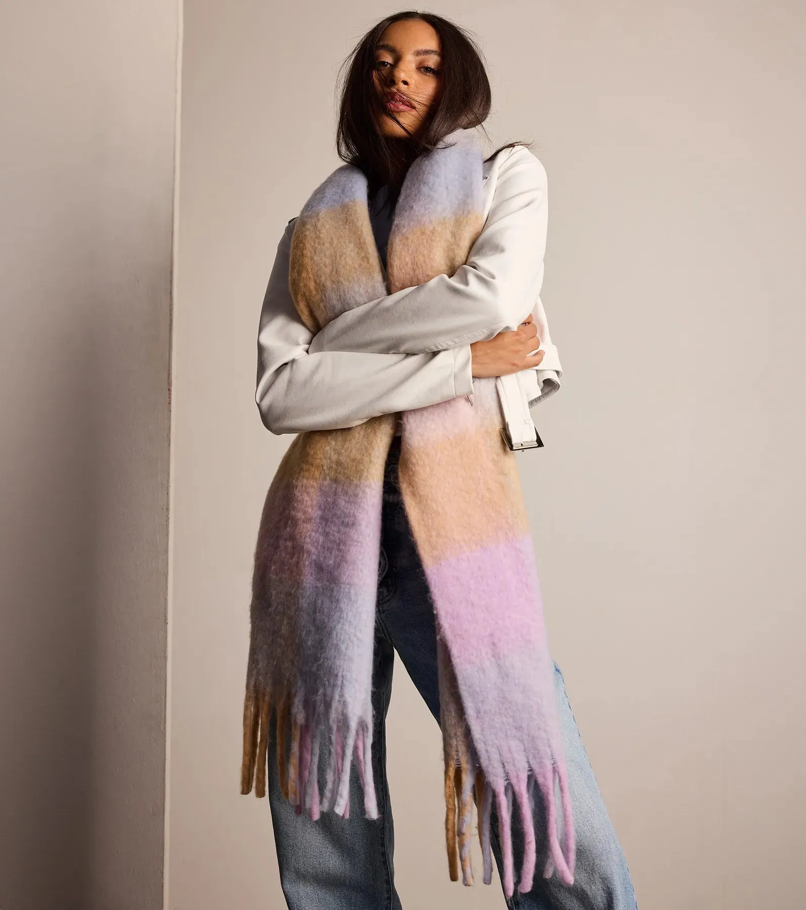 Pastel Chic Colorblock Scarf sold by Windsor product image thumbnail 2