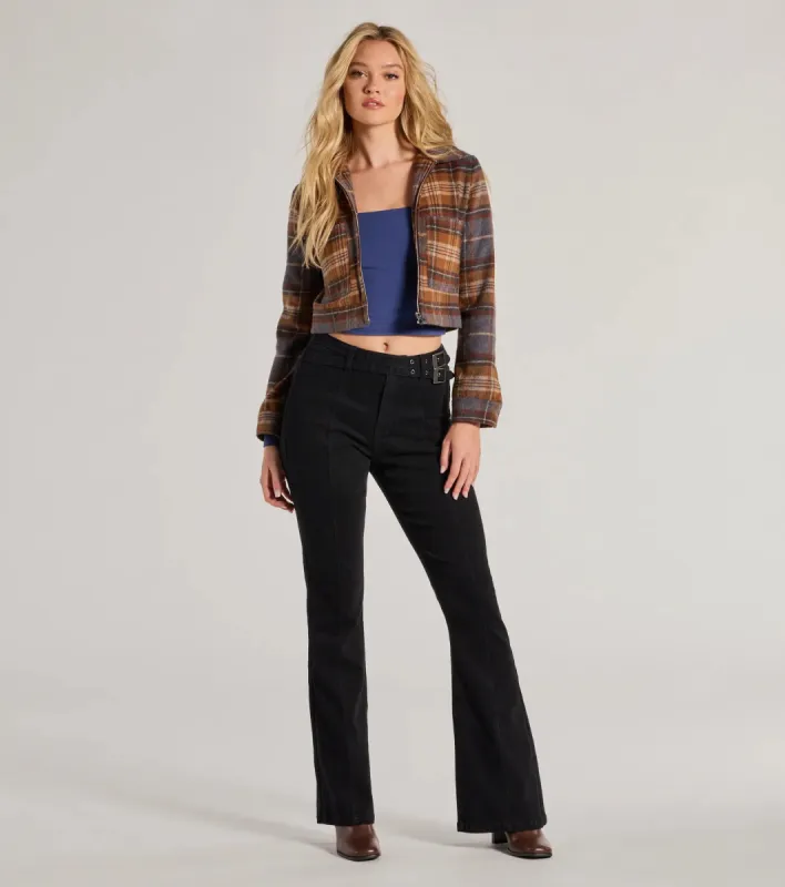 Cool Icon High-Rise Belted Bootcut Pants sold by Windsor