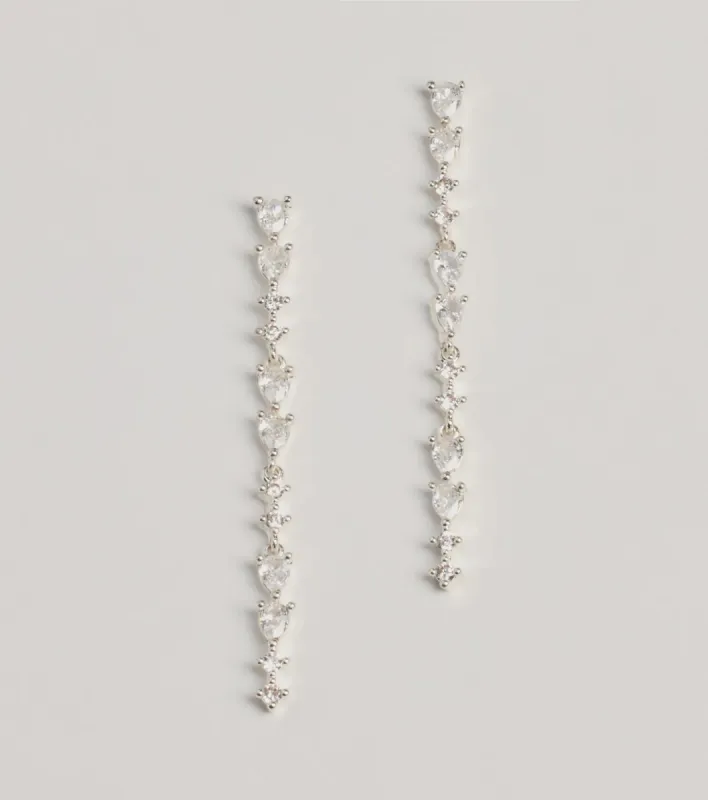 Sparkling Elegance Rhinestone Linear Earrings sold by Windsor