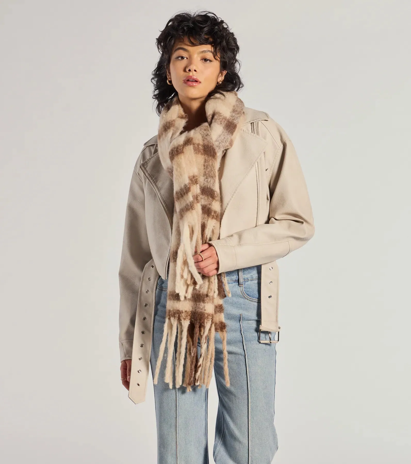 Plaid Moment Blanket Scarf sold by Windsor