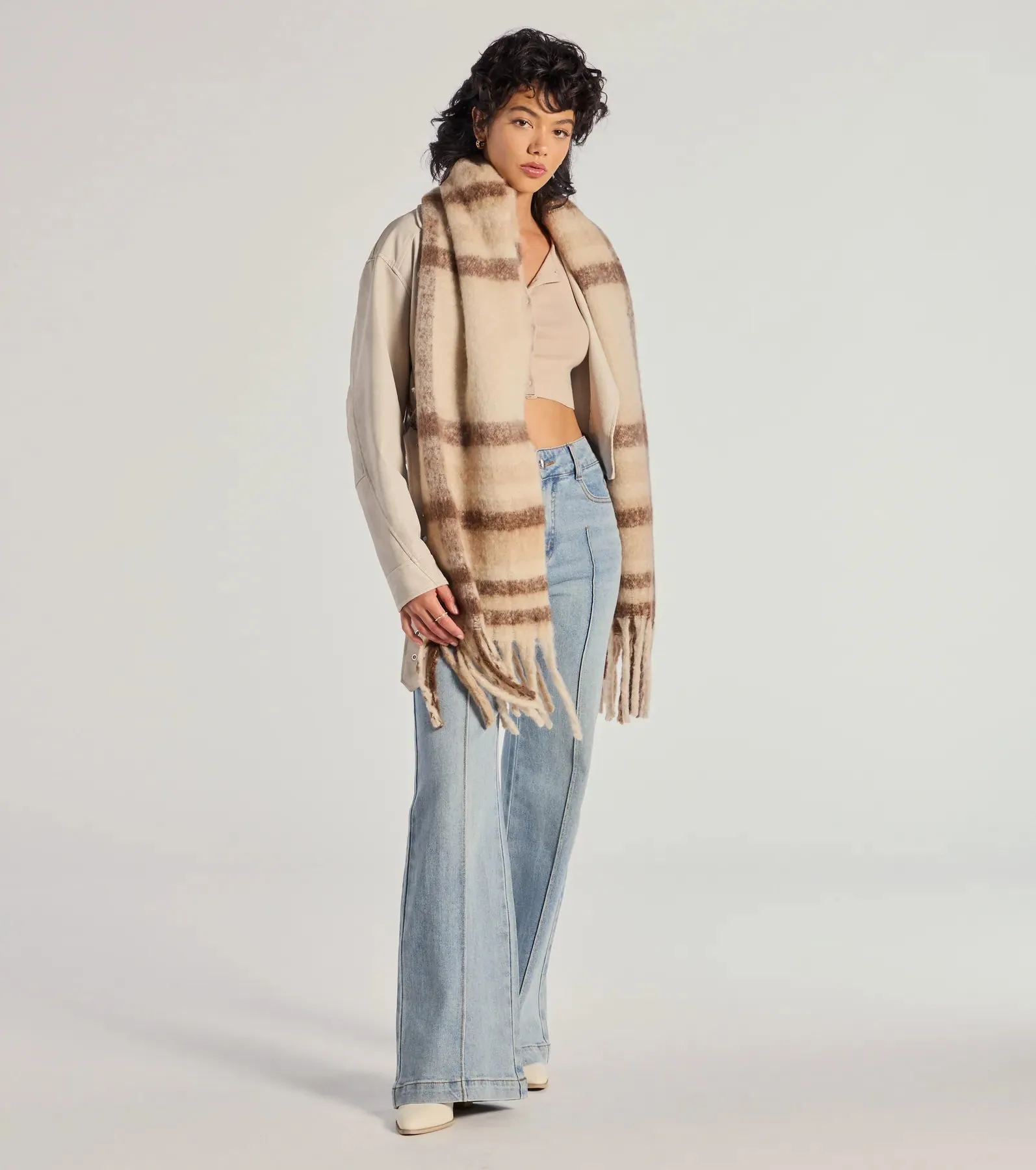 Plaid Moment Blanket Scarf sold by Windsor product image thumbnail 2