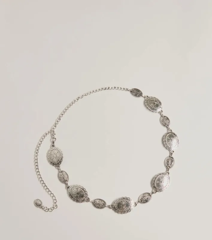 Western Flair Concho Metal Chain Belt sold by Windsor