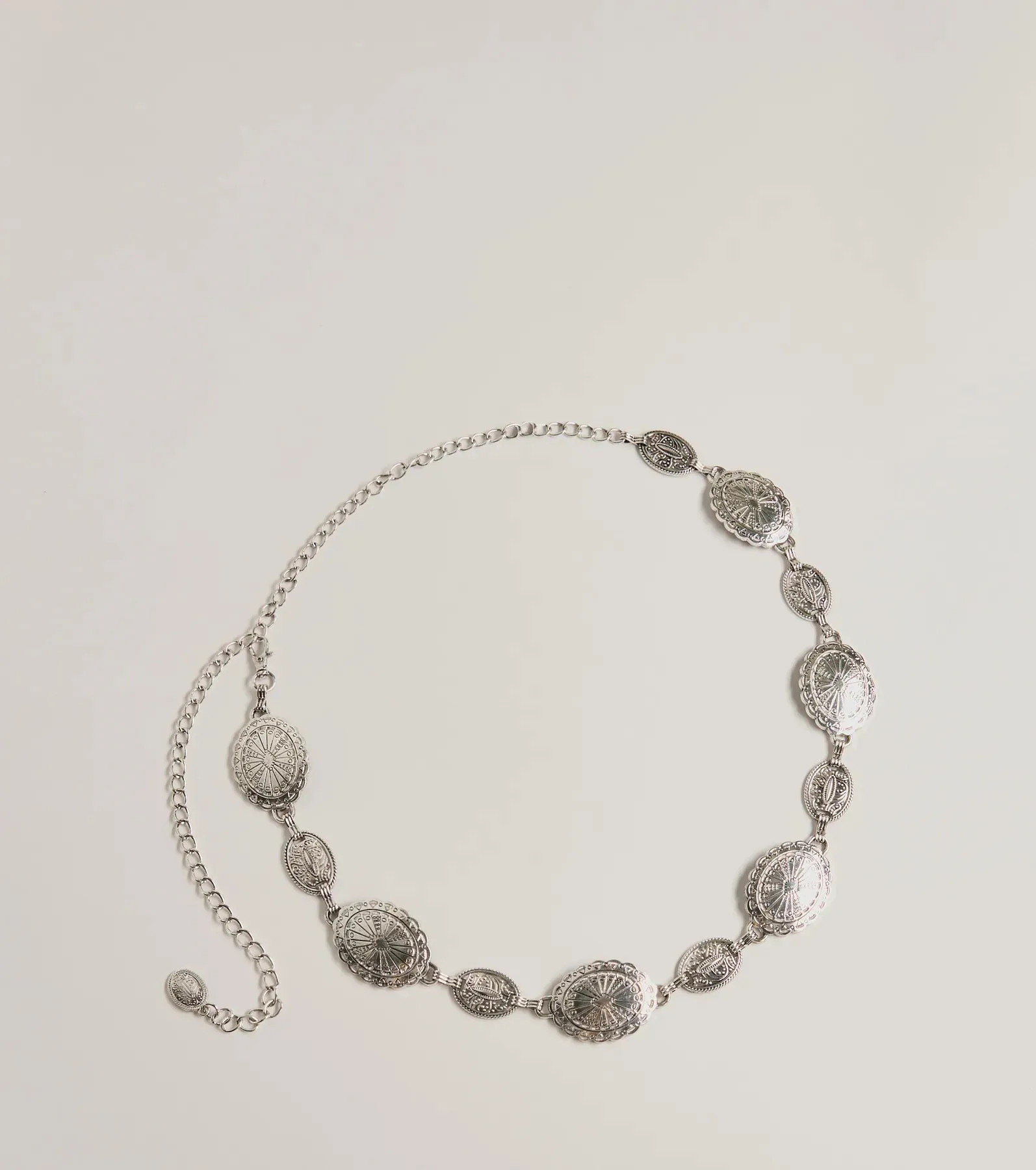 Western Flair Concho Metal Chain Belt sold by Windsor