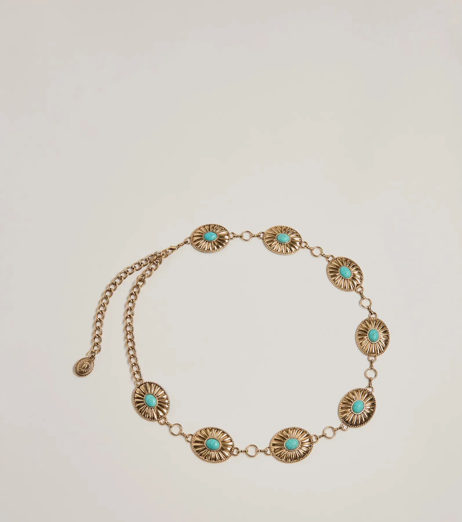 Western Glam Concho Chain Stone Belt sold by Windsor