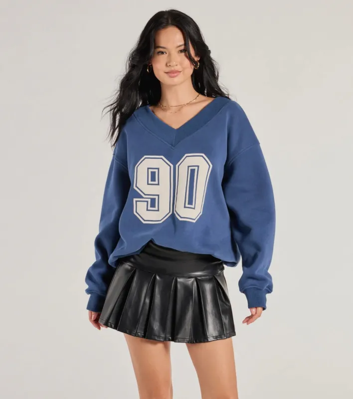 90 Graphic Oversized Pullover Sweatshirt sold by Windsor