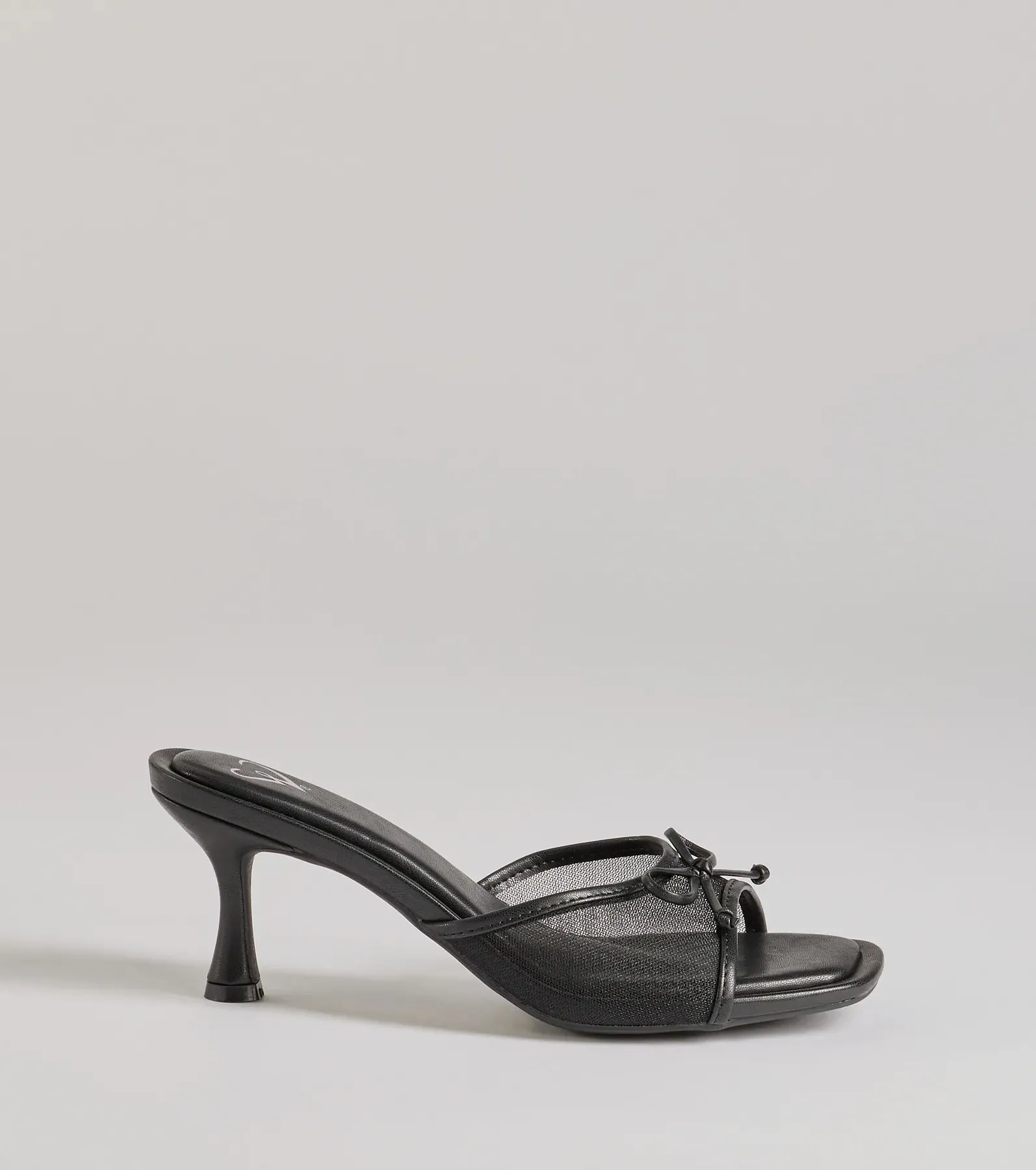 Adorable Bow Detail Mesh Strap Stiletto Mules sold by Windsor product image thumbnail 2