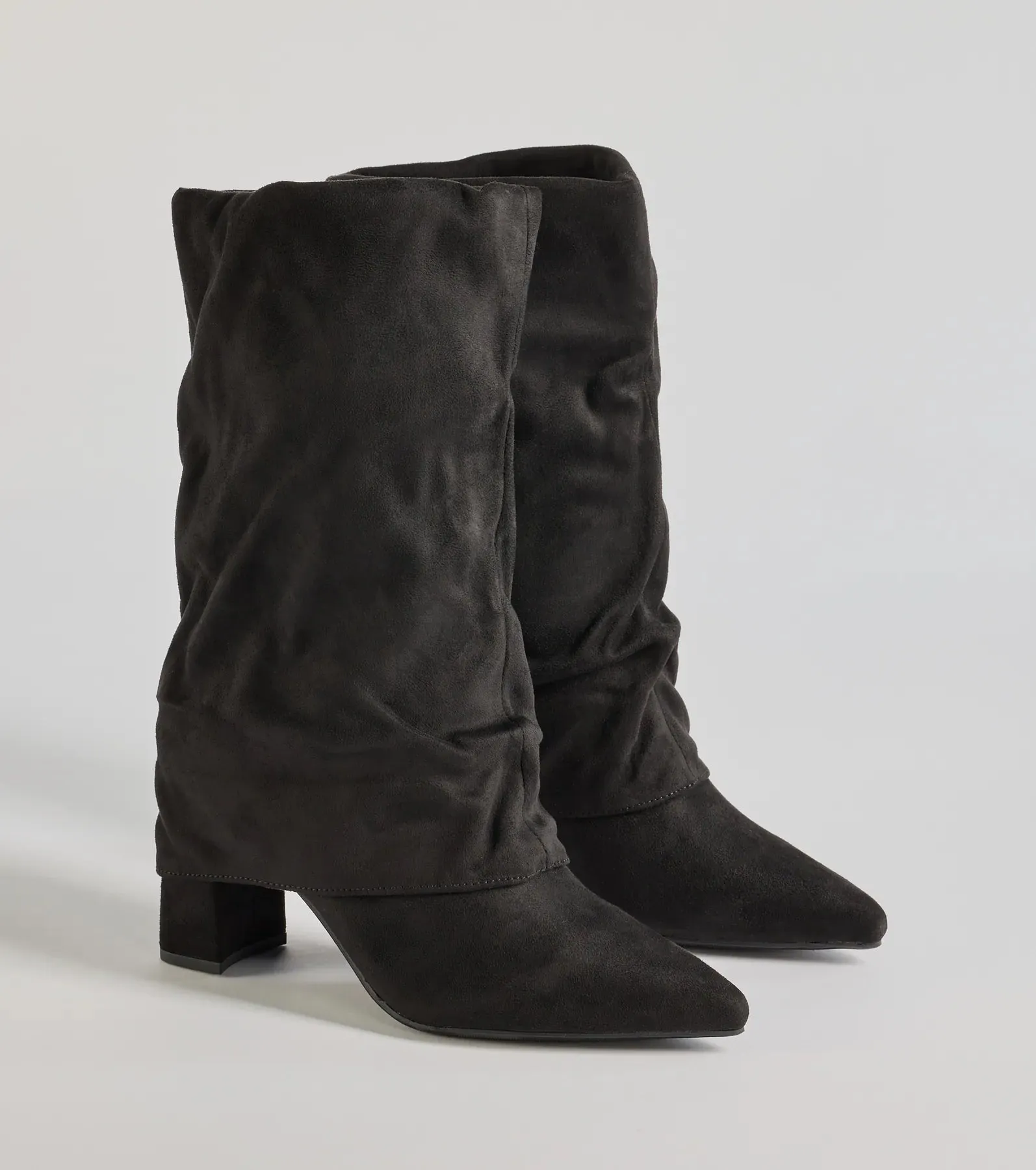 Fab Faux Suede Fold-Over Mid-Calf Boots sold by Windsor