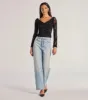Chic Effect Floral Velvet Flocked Long Sleeve Top sold by Windsor