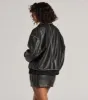 Vintage Chic Faux Leather Oversized Bomber Jacket sold by Windsor