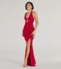 Kindra High-Slit Mermaid Halter Dress sold by Windsor