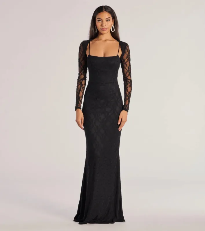 Adele Sleeveless Lace Mermaid Dress With Bolero sold by Windsor