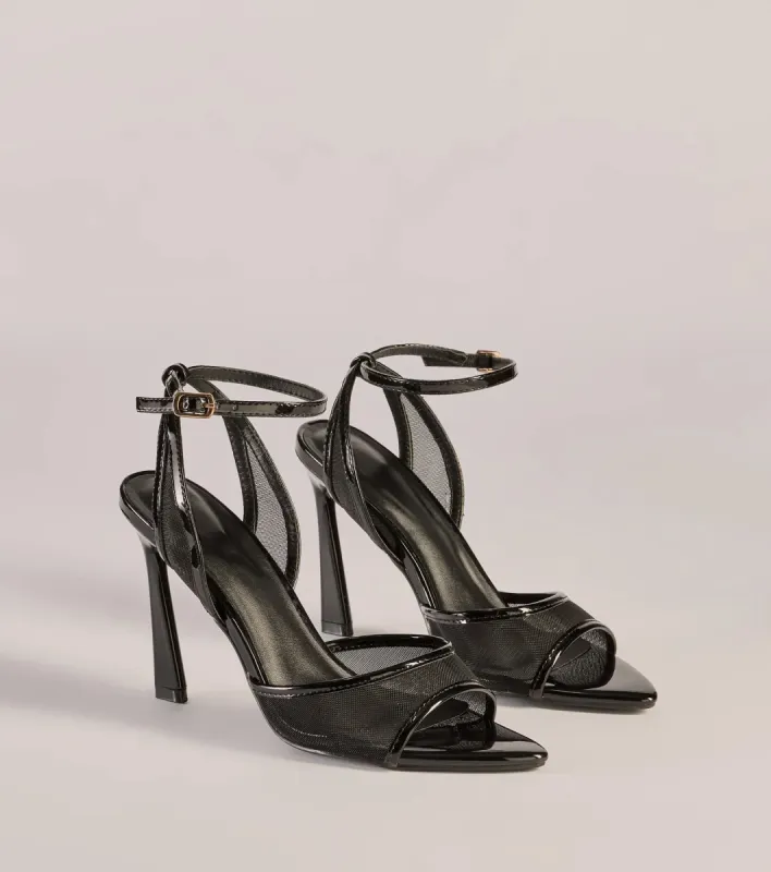 Edgy Glam Stiletto Mesh Heels sold by Windsor