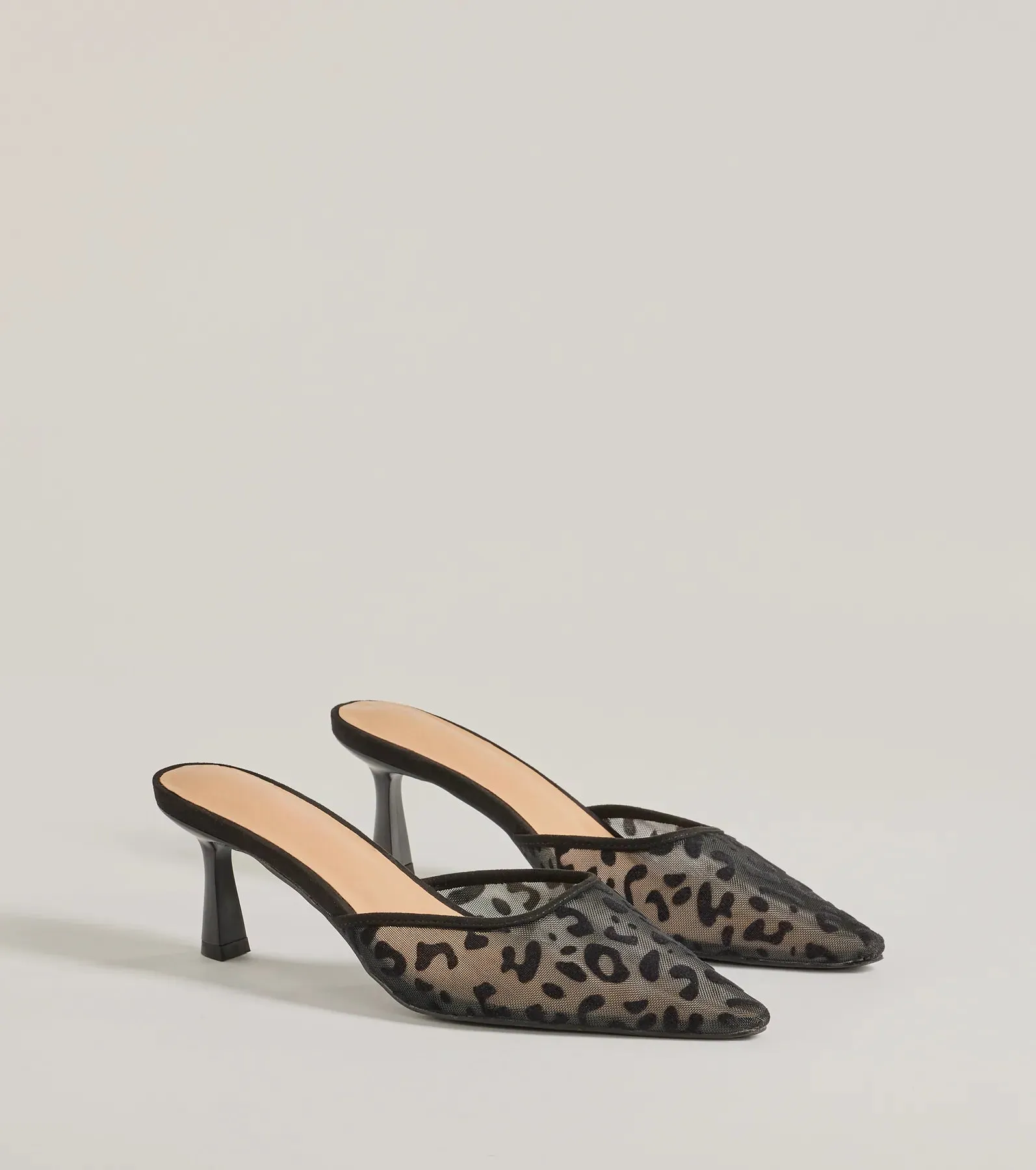 Fierce Moment Leopard Print Kitten Heeled Mules sold by Windsor