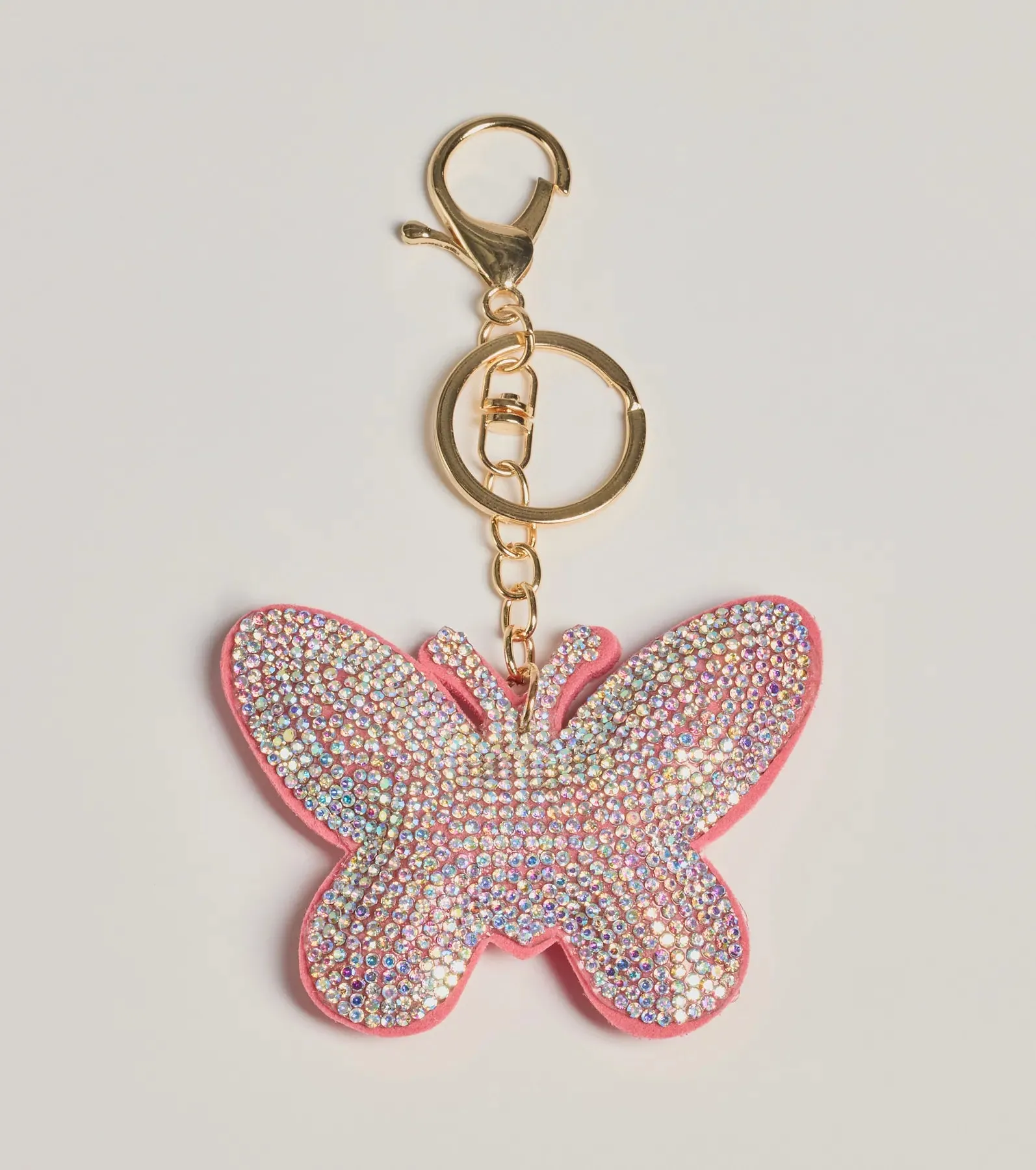 Whimsical Rhinestone Butterfly Charm Keychain sold by Windsor