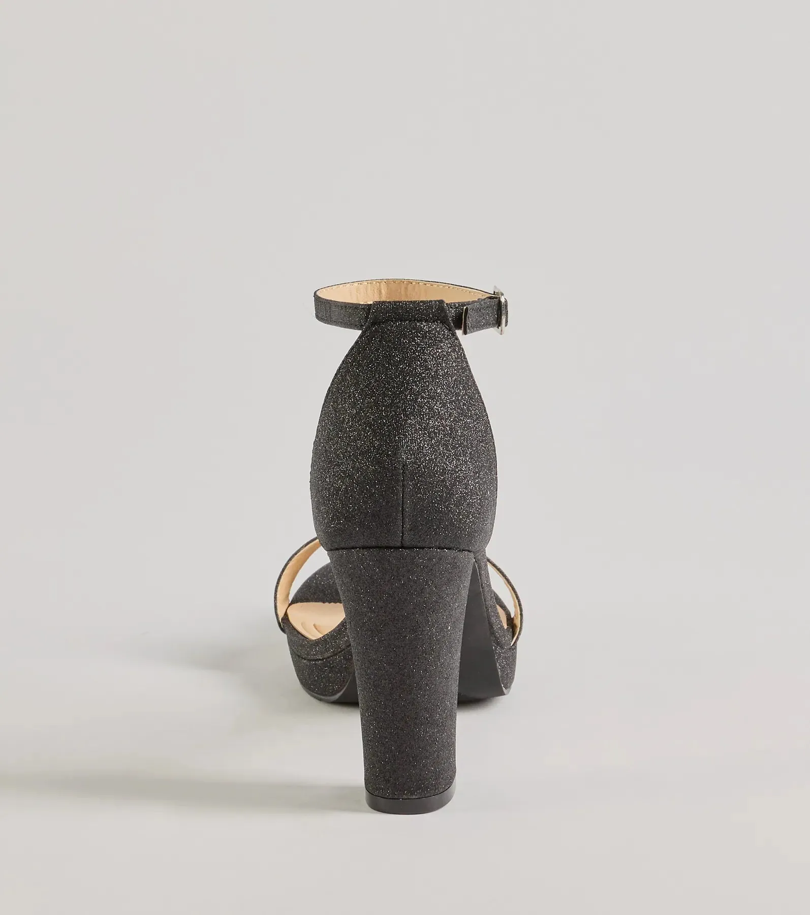 Sparkle And Glow Glitter Mesh Platform Heels sold by Windsor product image thumbnail 4