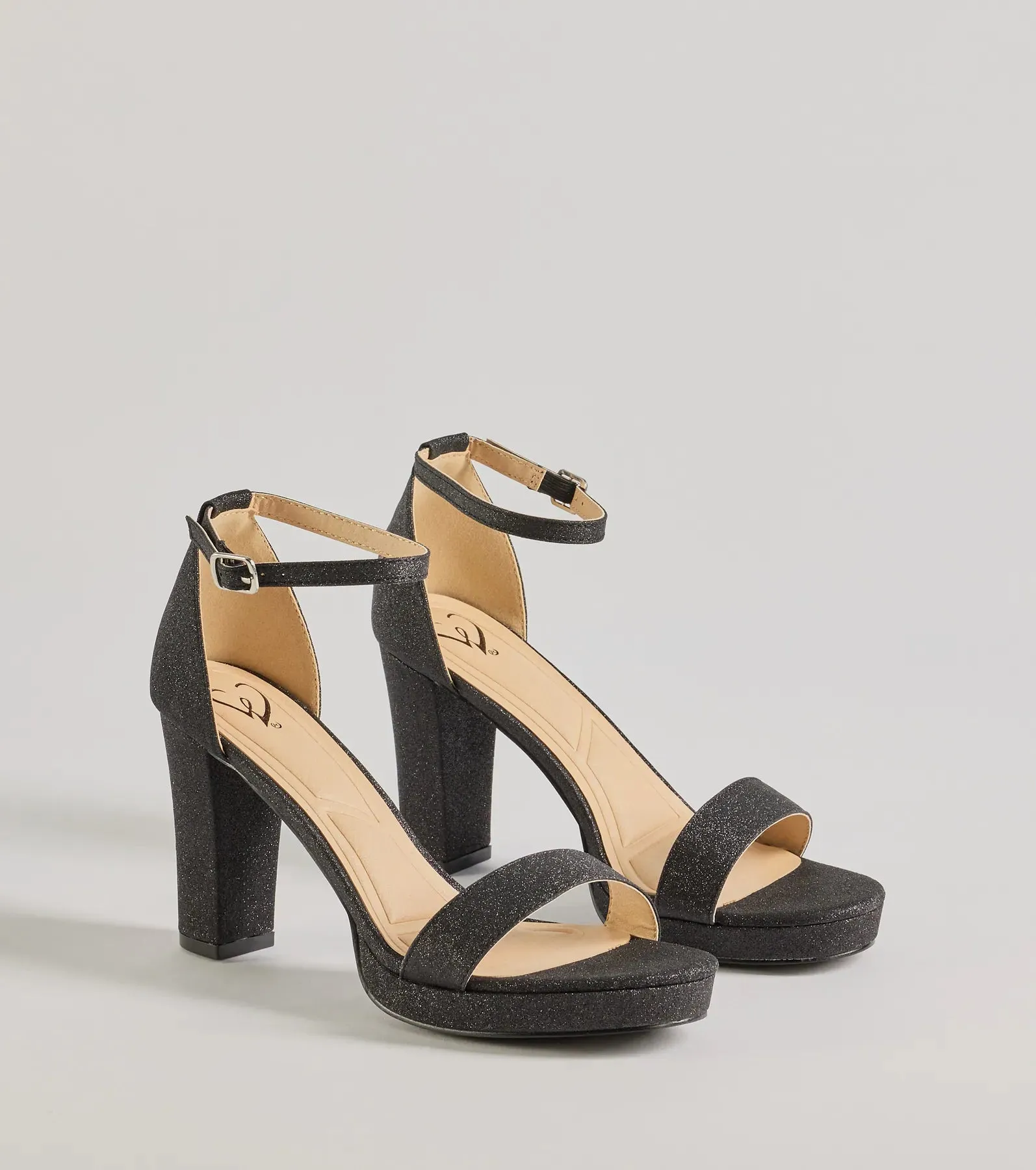 Sparkle And Glow Glitter Mesh Platform Heels sold by Windsor