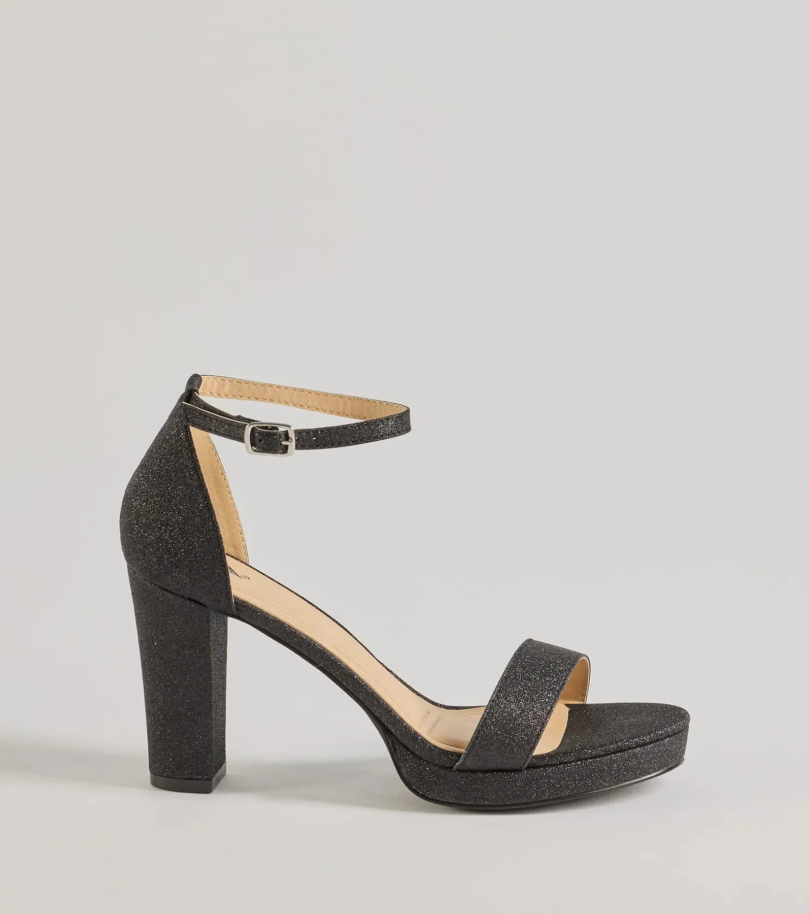 Sparkle And Glow Glitter Mesh Platform Heels sold by Windsor product image thumbnail 2