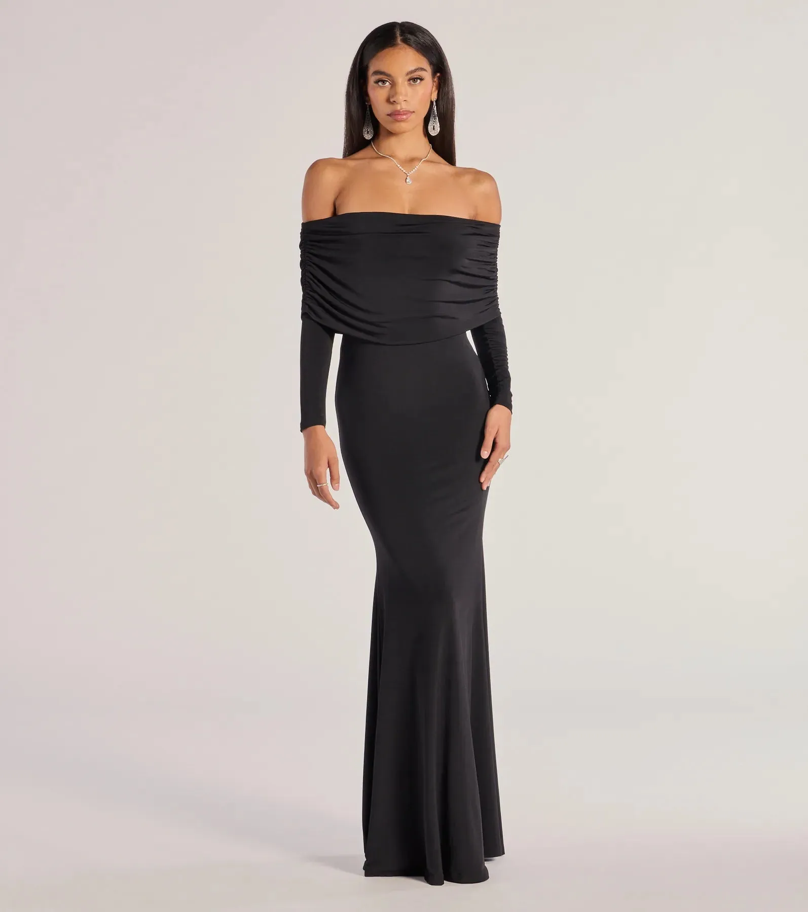 Carmen Off-The-Shoulder Long Sleeve Mermaid Dress sold by Windsor