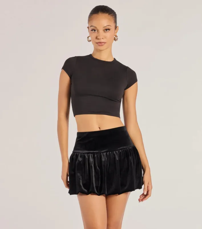 Luxe Impression Velvet Bubble Skort sold by Windsor