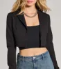 Posh Moment Ponte Knit Cropped Blazer sold by Windsor