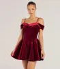 Andie Velvet Drop Waist Skater Dress sold by Windsor