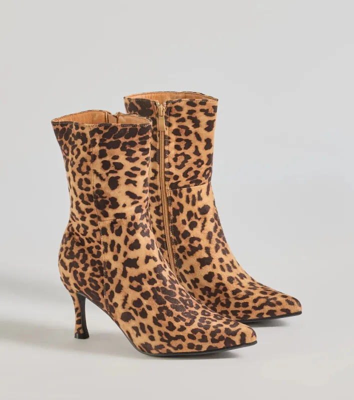 Fierce Strut Leopard Print Stiletto Booties sold by Windsor