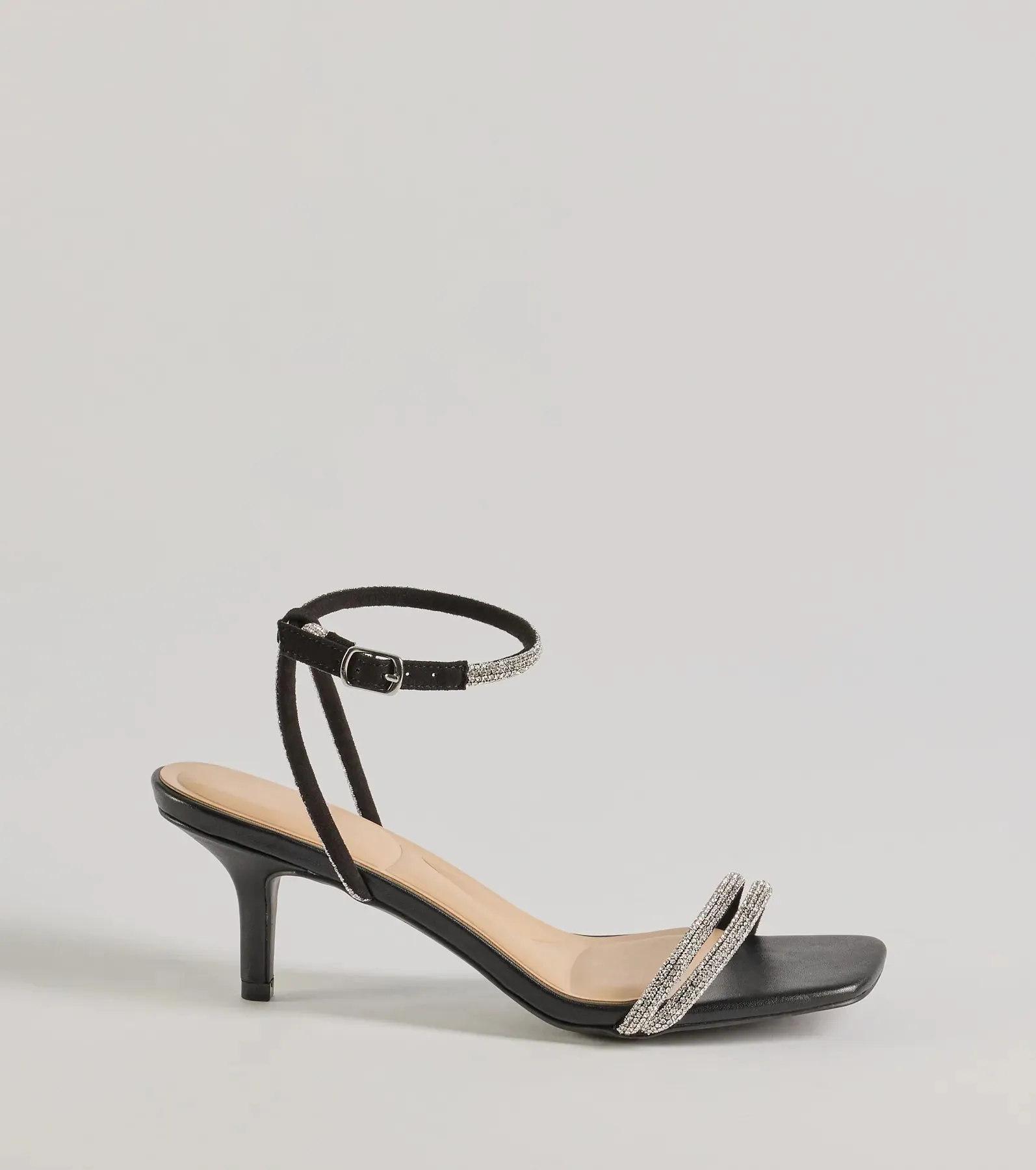 Chic Glamour Rhinestone Strappy Stiletto Kitten Heels sold by Windsor product image thumbnail 2