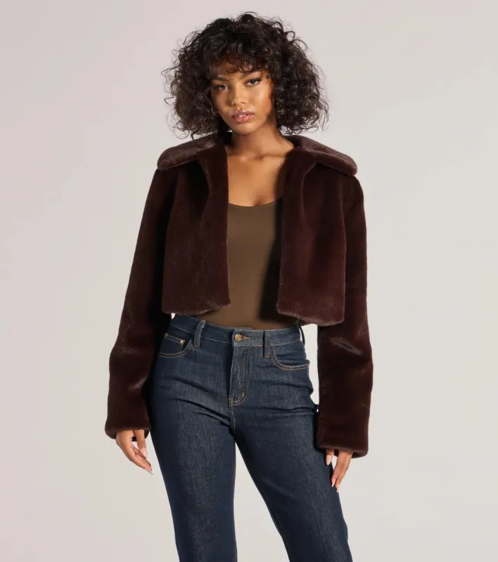 Looking Luxe Faux Fur Cropped Jacket sold by Windsor