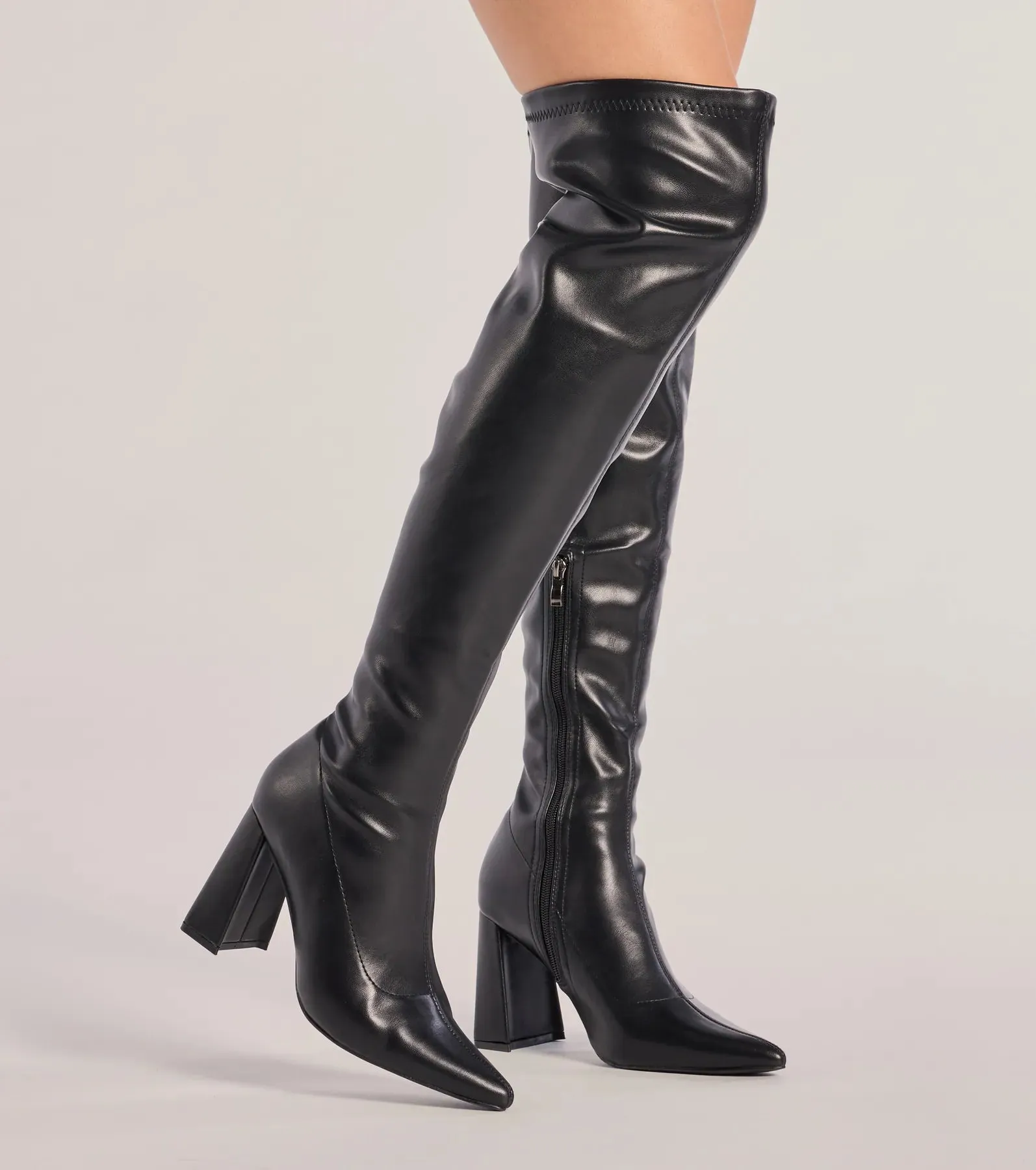 Chic Unlocked Over-The-Knee Block Heel Boots sold by Windsor